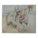 1950s Cubist Painting St Ives E Kahnii Oil on Canvas Sunday Morning