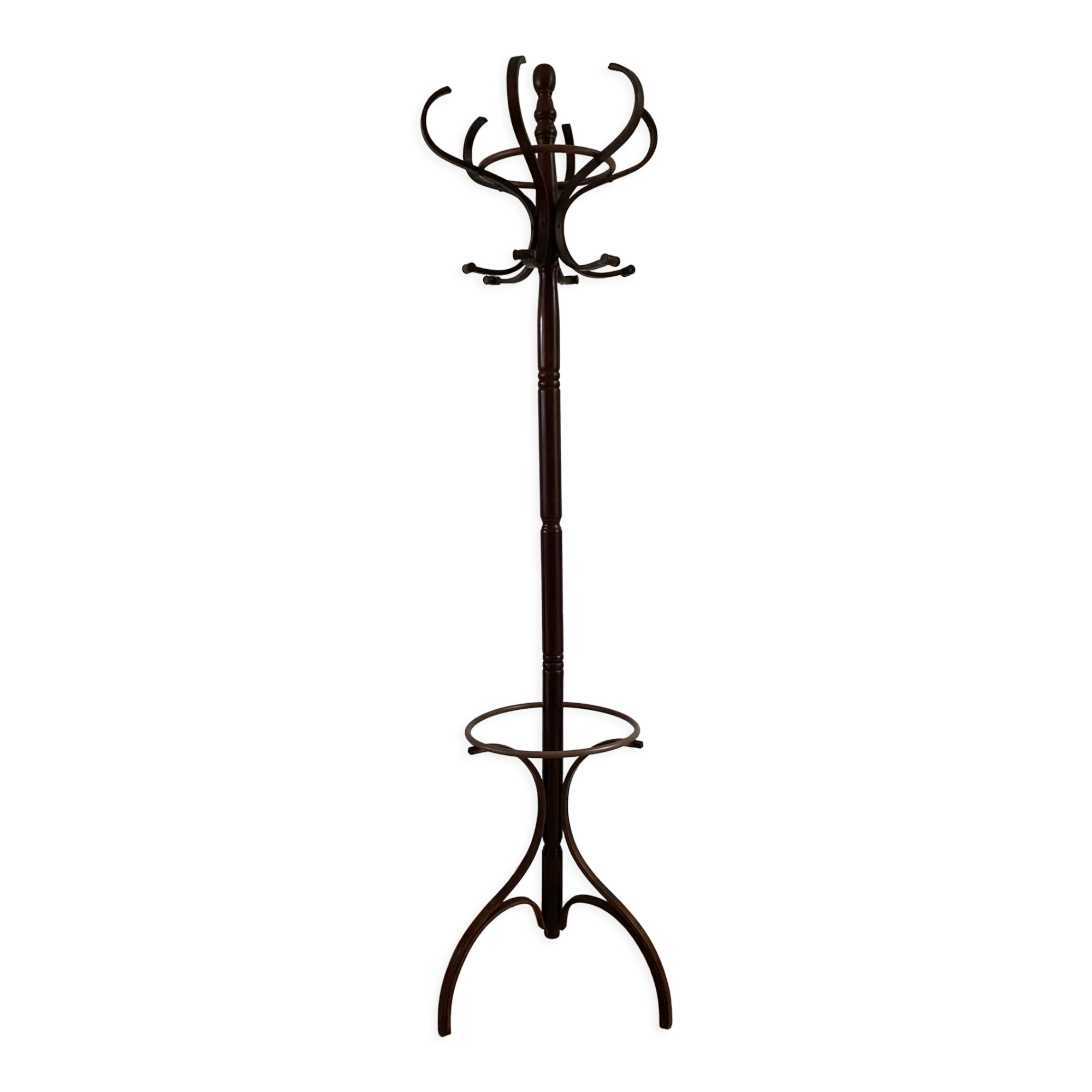 Vintage curved wooden parrot coat rack