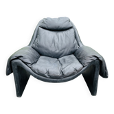 P60 black lounge chair by Vittorio Introini for Saporiti, Italy, 1960s