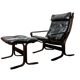 Siesta armchair and black leather ottoman by Ingmar Relling for Westnofa, Norway.