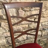 6 chairs art deco red velvet