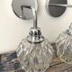 Set of vintage electrified glass wall lamps