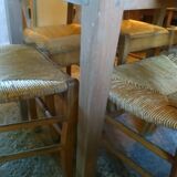 Spindle leg table, fir and beech