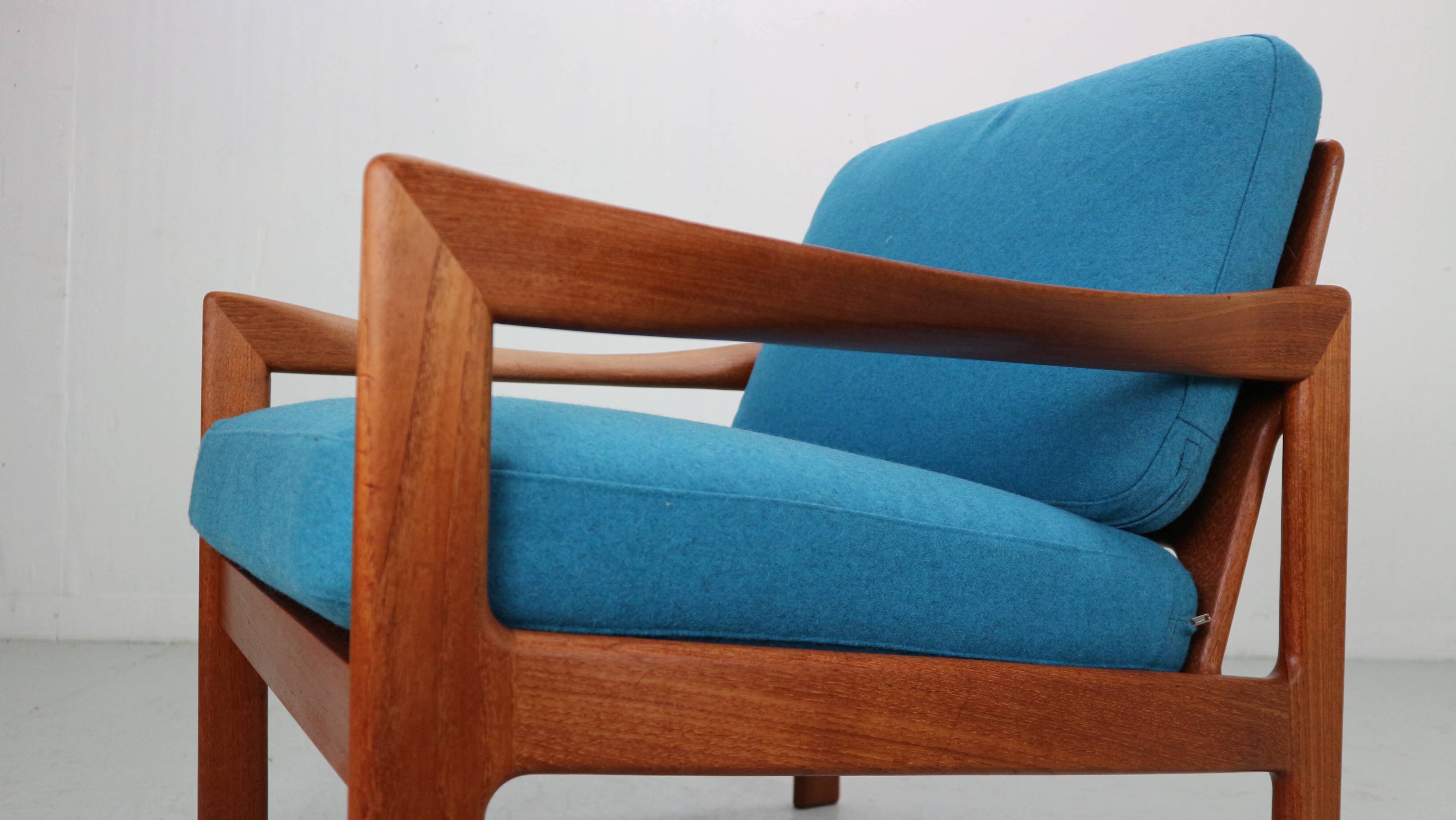 illum wikkelsø teak lounge armchair for niels eilersen, 1960 denmark