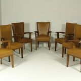Armchairs by H. Wouda for H. Pander & Zn., 1920s, Set of 7