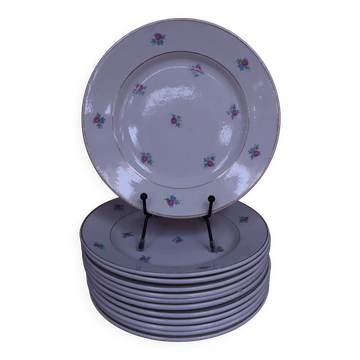 12 assiettes à dessert modèle Floréal KG Lunéville