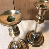 Pair of vintage brass candle holders