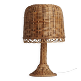 Grand lampadaire en rotin naturel