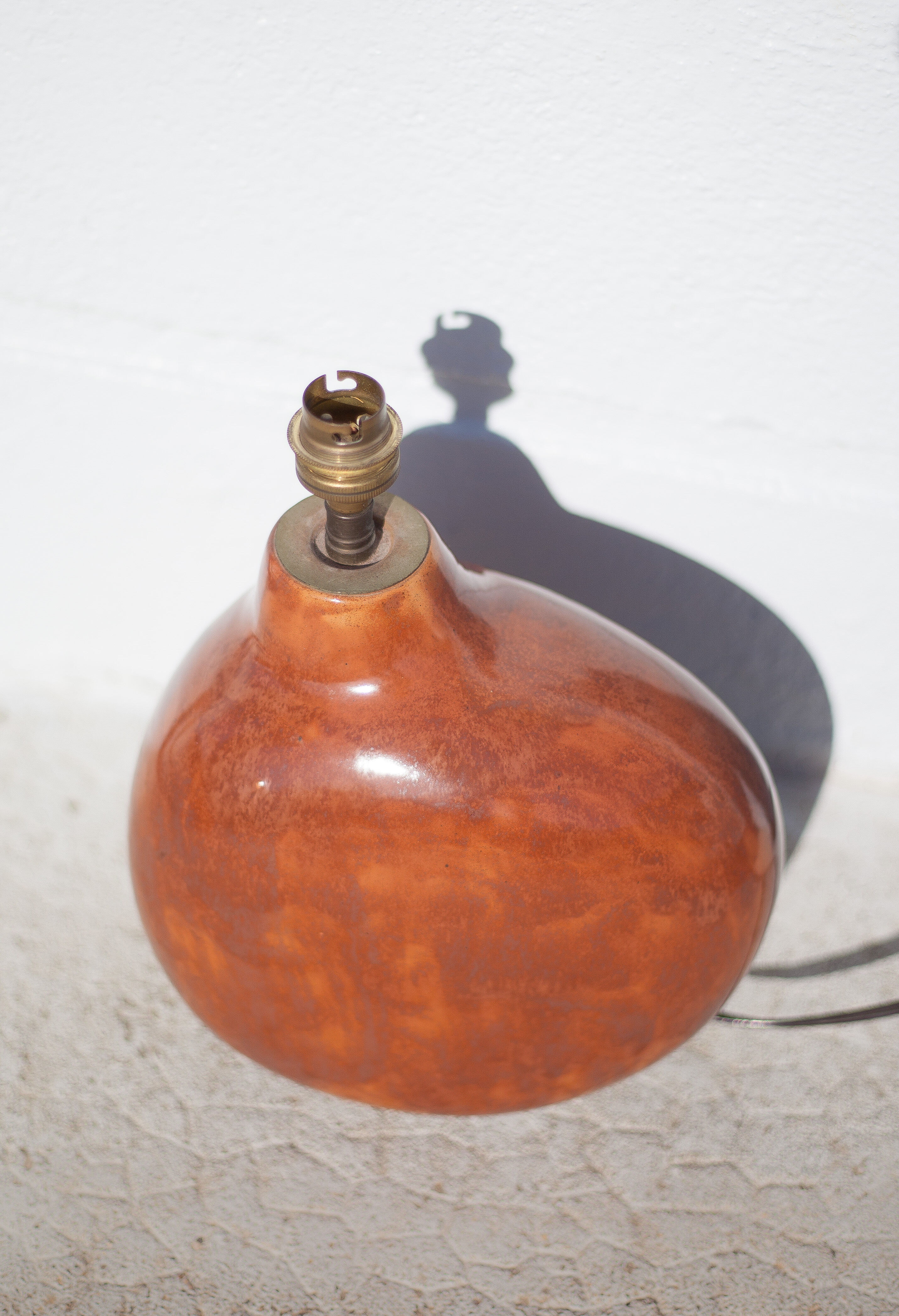 Paire de lampes terre cuite émaillé