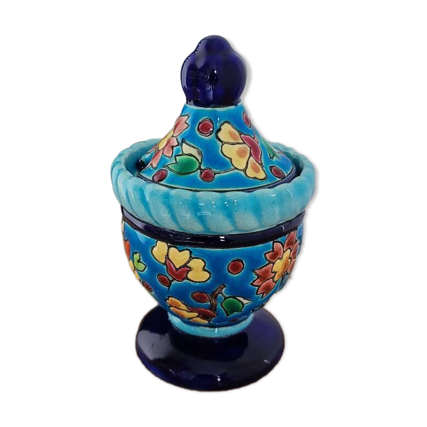 Small round pot / mustard pot Longwy