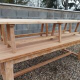 Oak farmhouse table with benches
