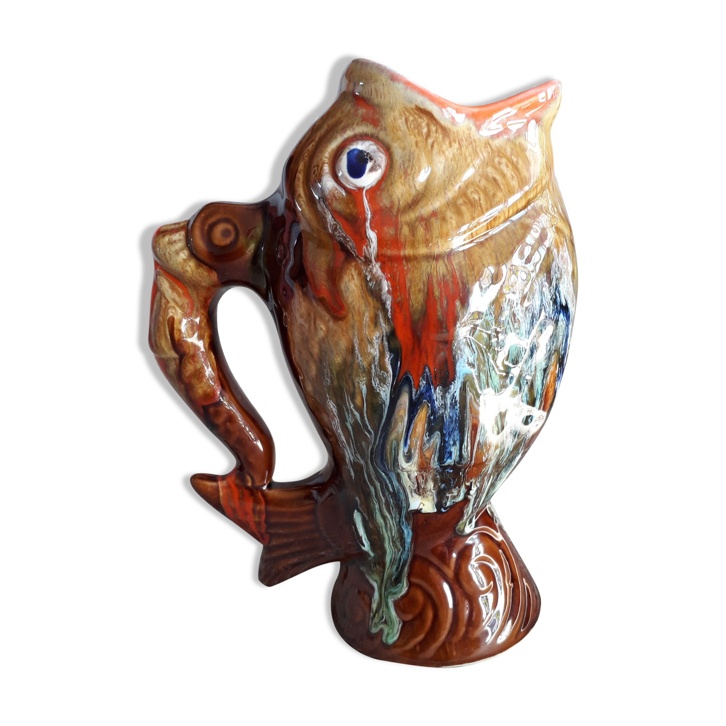 Vase vintage vallauris en forme de poisson