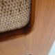Fauteuil lounge scandinave en teck massif & ottoman 60/70