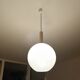 Large vintage glass ball pendant light, 60s