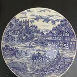 Ensemble de 3 assiettes motif toile de Jouy