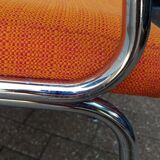 Orange fabrics and chrome armchair 70