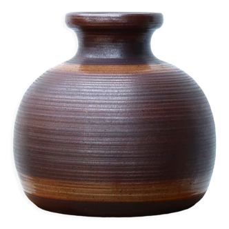 Vase marron grès du Marais années 60