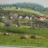 Eliane lienard (xxth century) pastel "landscape of rantechaux in the doubs" signed lower right