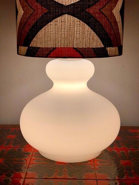 Opaline table lamp lampshade vintage fabric