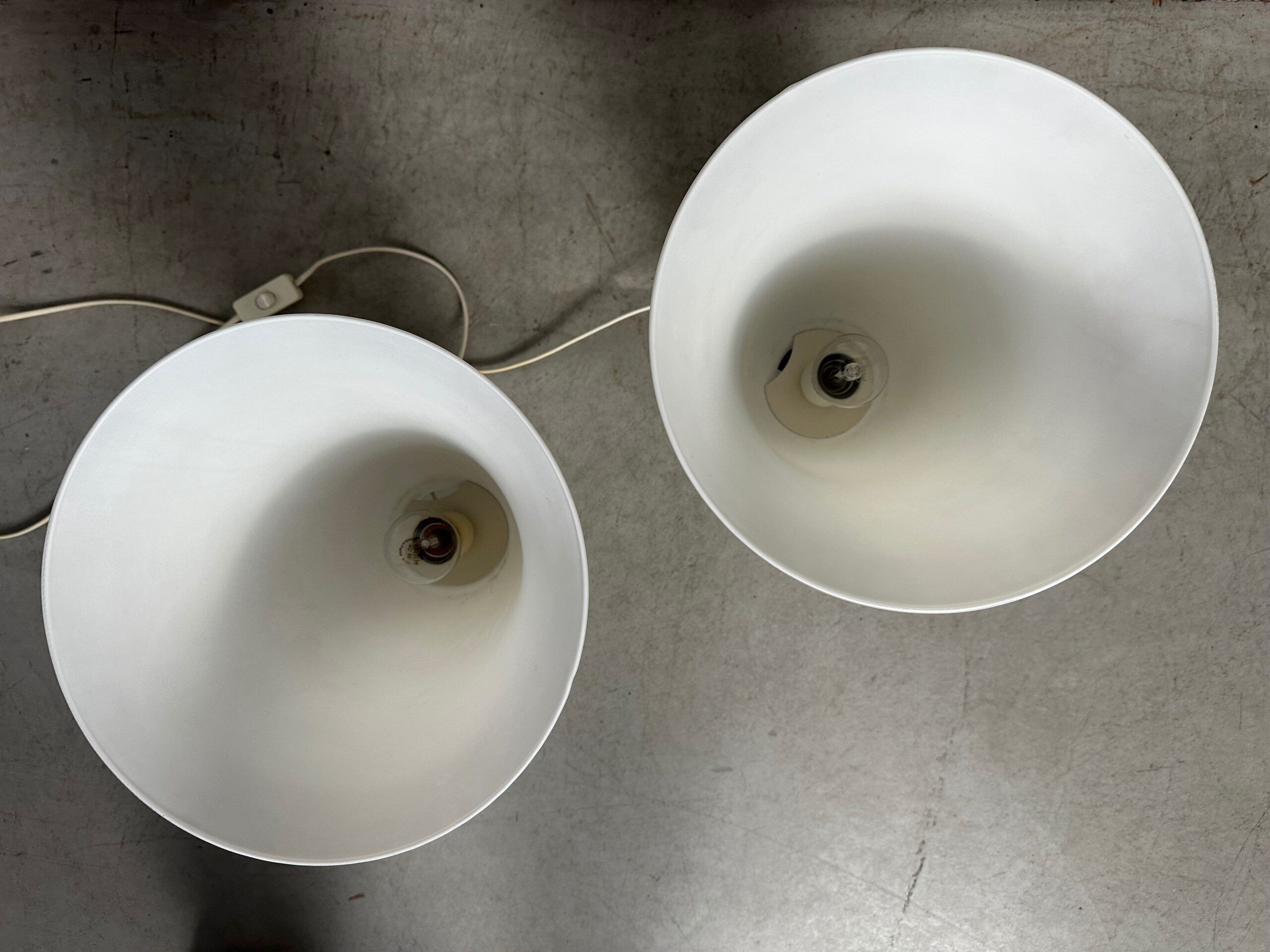 2x vintage opaline vase lamps