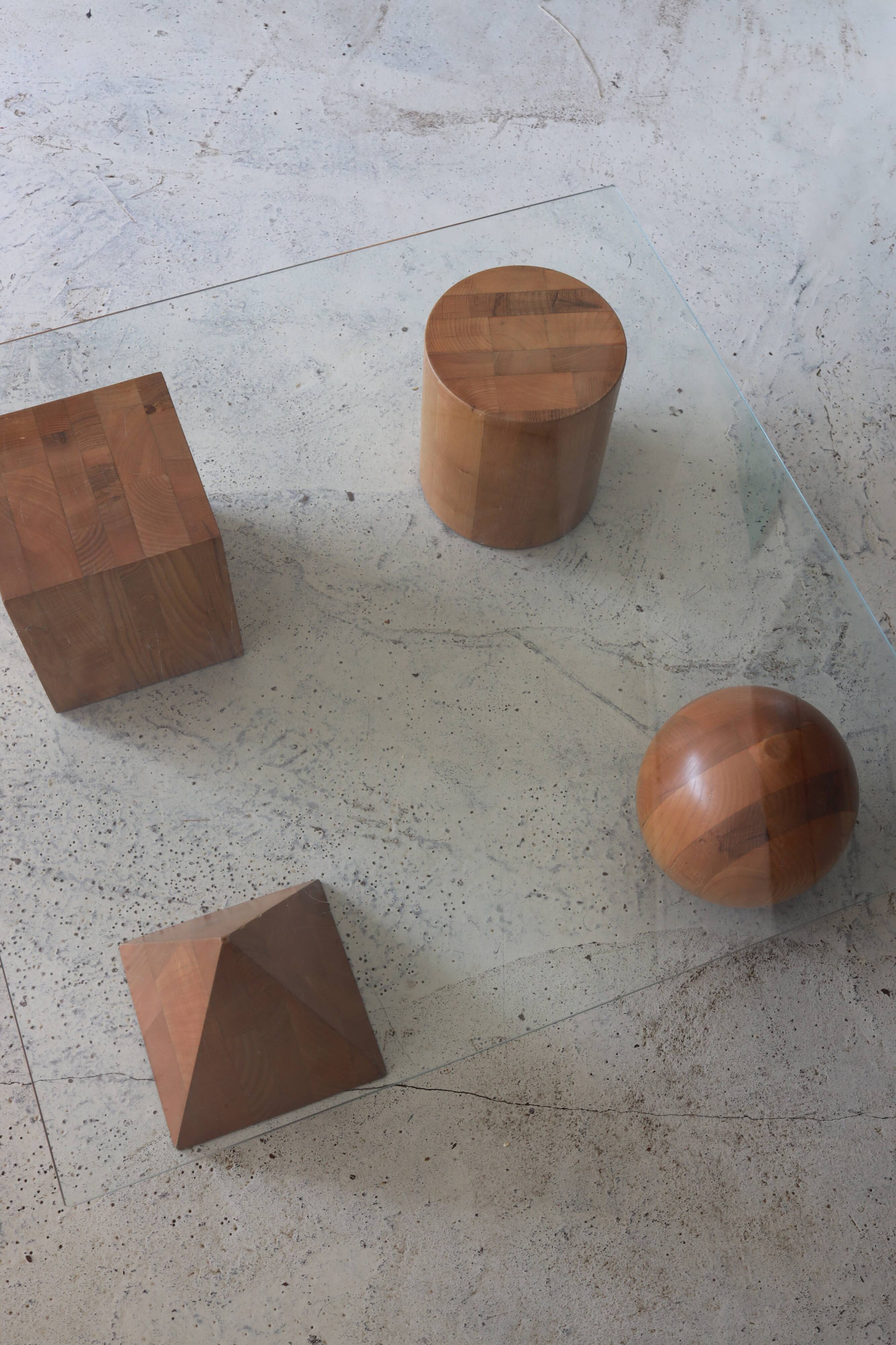 Metaforma coffee table in wood and glass top