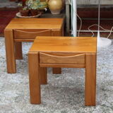 Pair of brutalist bedside tables