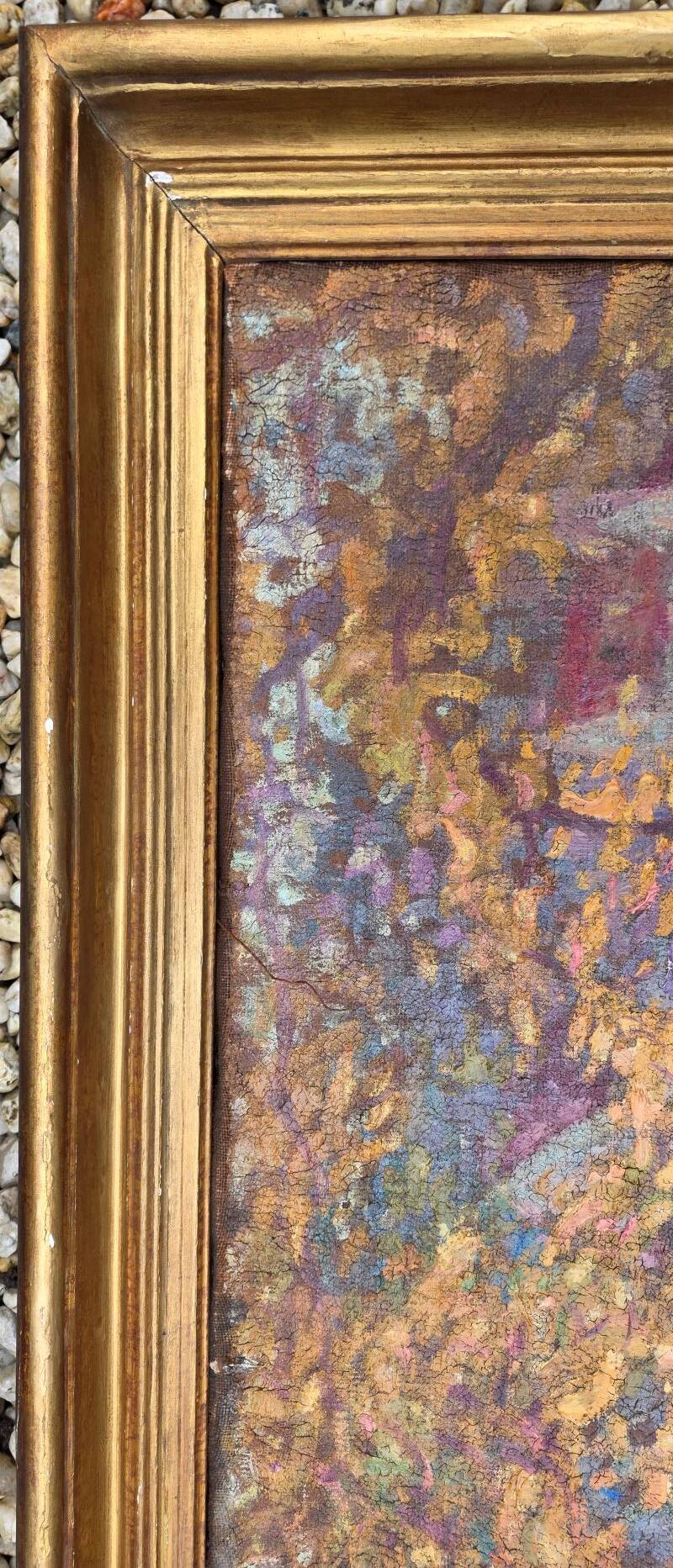 Weisser Charles Louis Auguste Large Oil on Canvas "La Celle in Creuse"