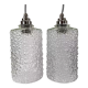 Set of two new vintage electrified bubble glass walking lamps