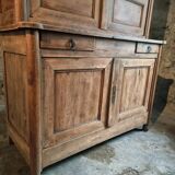 Antique French oak sideboard – Two-part display cabinet with drawers and four doors