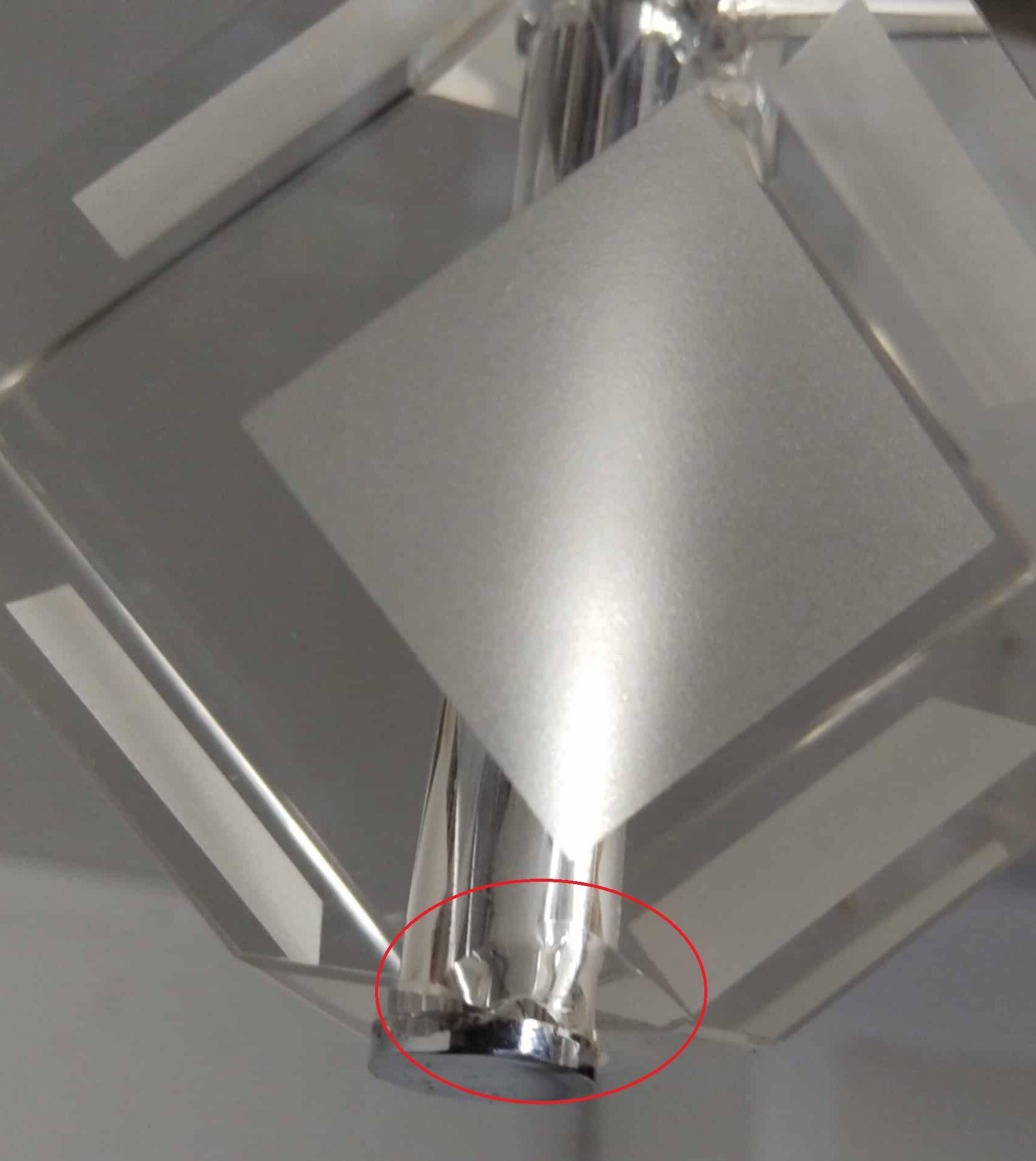 Plafonnier 70/80's inox 6 cubes en verre
