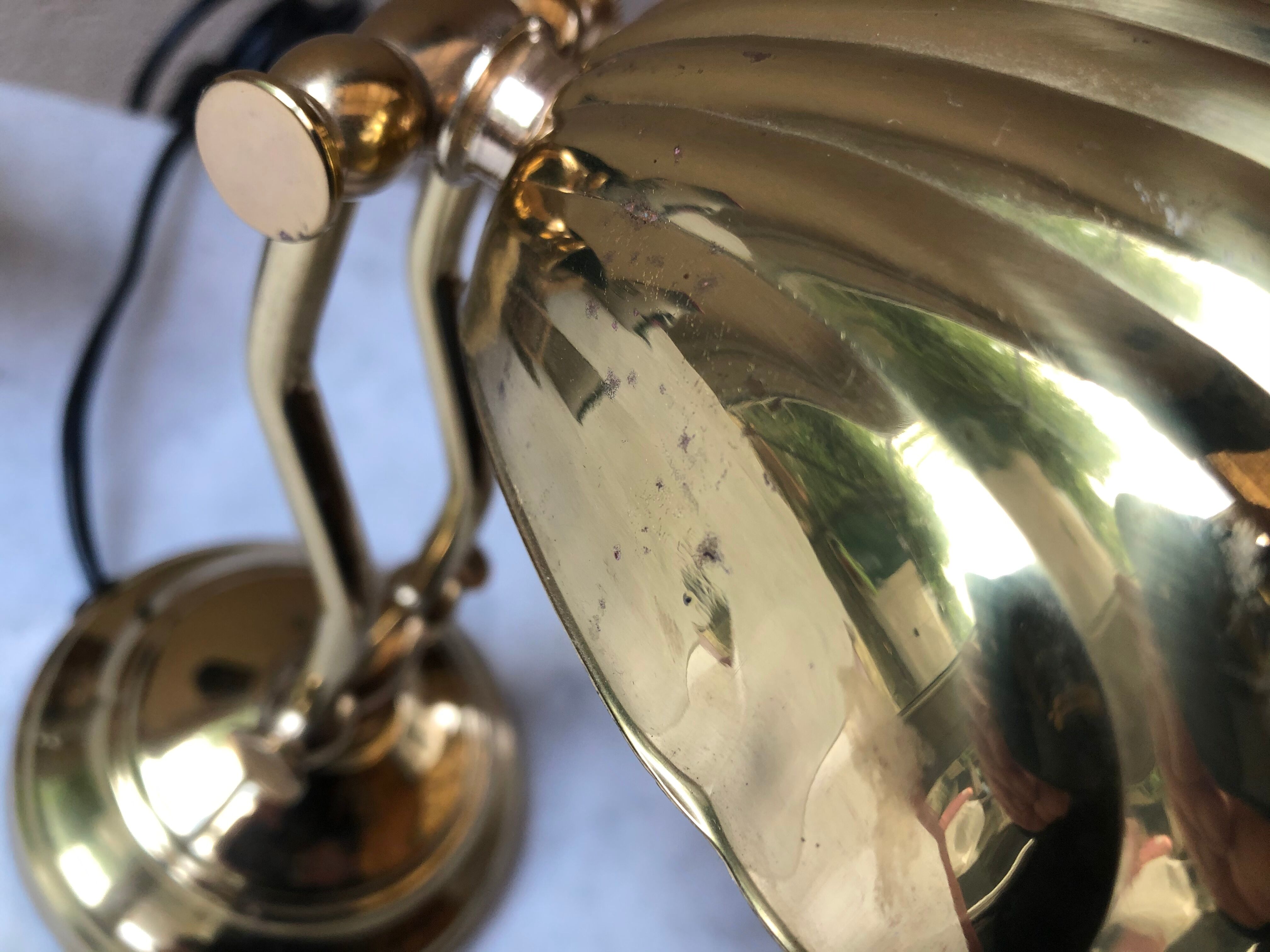 Vintage shell bedside lamp design 80 brass solid