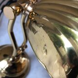 Vintage shell bedside lamp design 80 brass solid