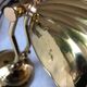 Vintage shell bedside lamp design 80 brass solid