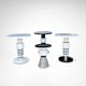 Hand crafted side tables of ceramic and marble in memphis style by casalto