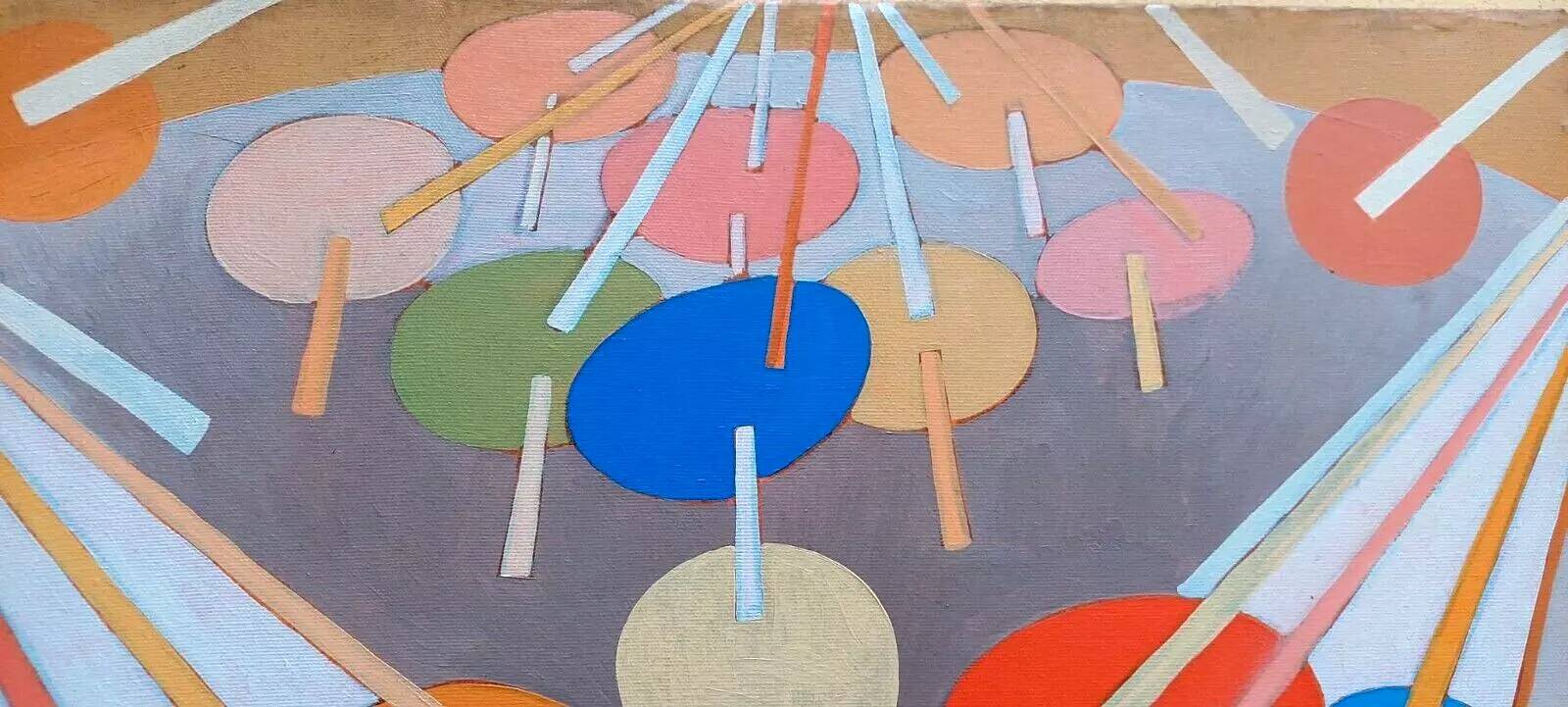 Abstract painting franco balleri 1974 oil on canvas