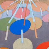 Abstract painting franco balleri 1974 oil on canvas