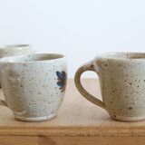 Set of 6 signed pyrite stoneware cups