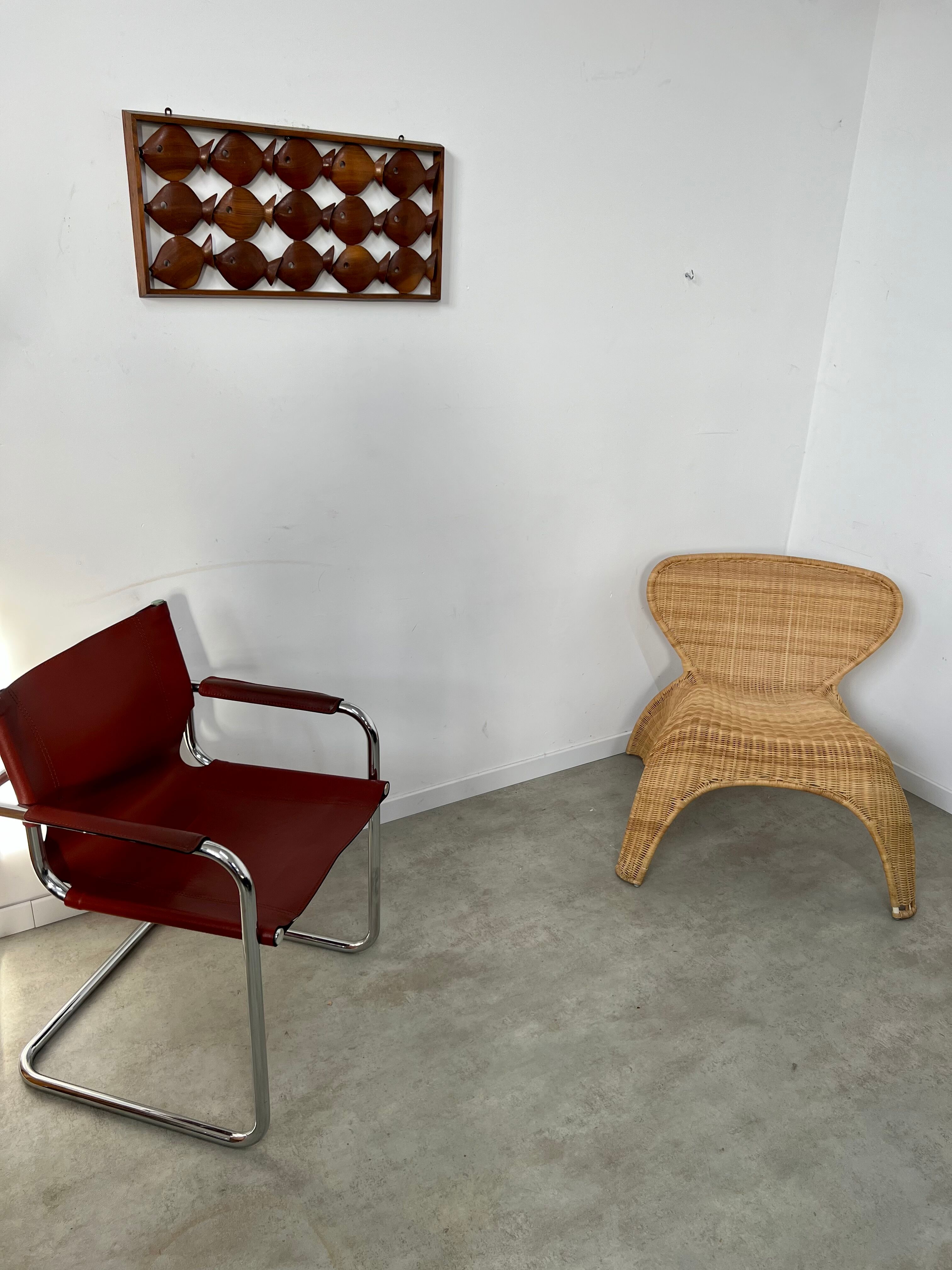 Old teak frame "fish" Scandinavian design of the 60s vintage decoration