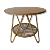 Ancienne table basse en rotin vintage