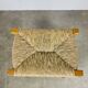 Bull stool straw and wood, Swiss design, 1950s