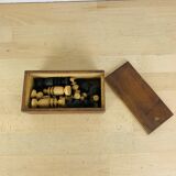 Antique turned wooden chess pieces