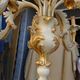 Lustre baroque Italien en bois et stuc doré 109 cm