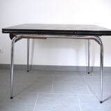 Black and white marbled formica table