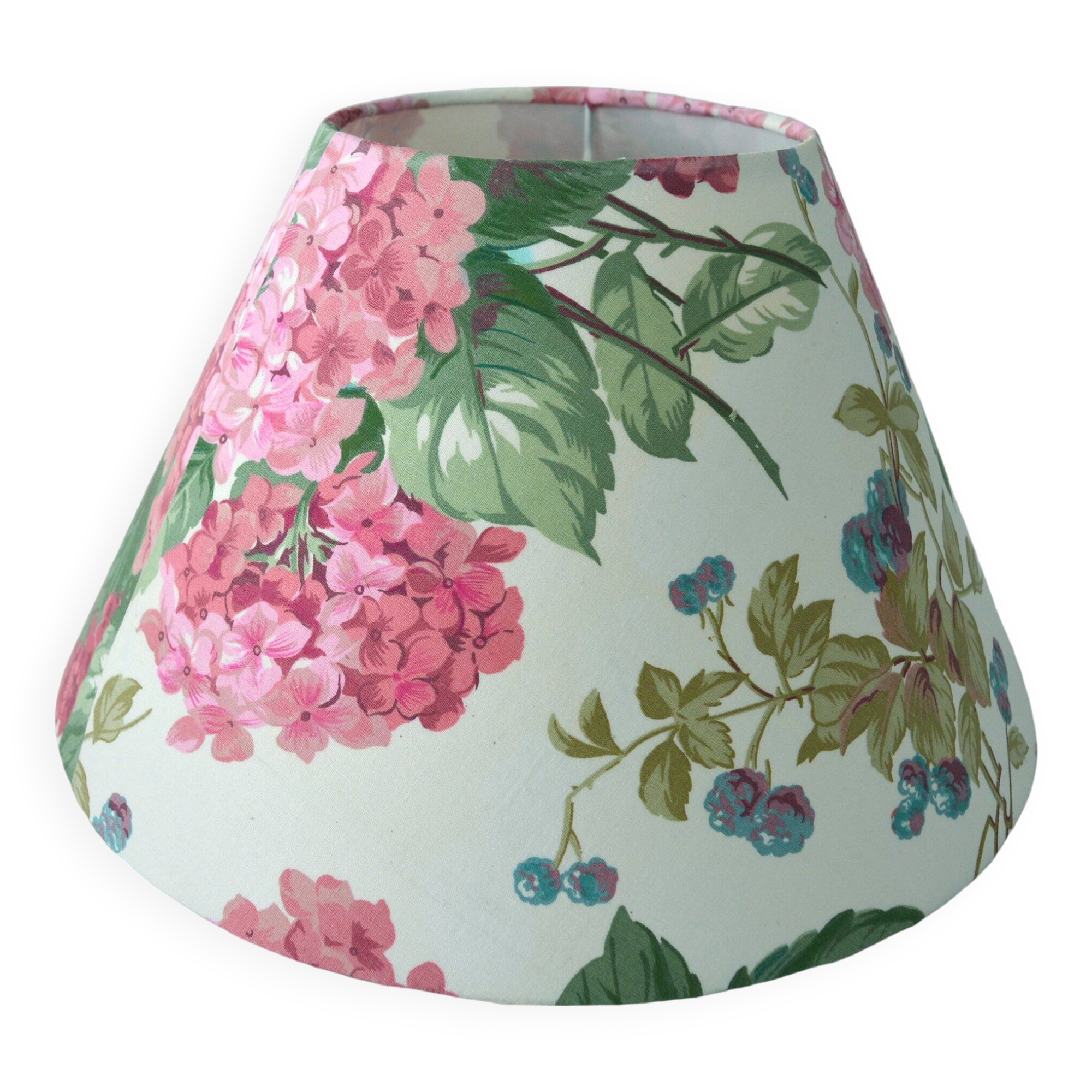 Vintage fabric hydrangea lampshade