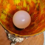 art nouveau rocaille style bronze lamp, superb tulip, 36x15, very good condition