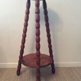 Scandinavian plant holder in solid wood turned from the 60s and 70s