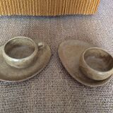 Duo of stoneware cups