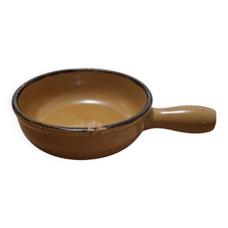 Vintage glazed terracotta casserole La Bourguignonne France