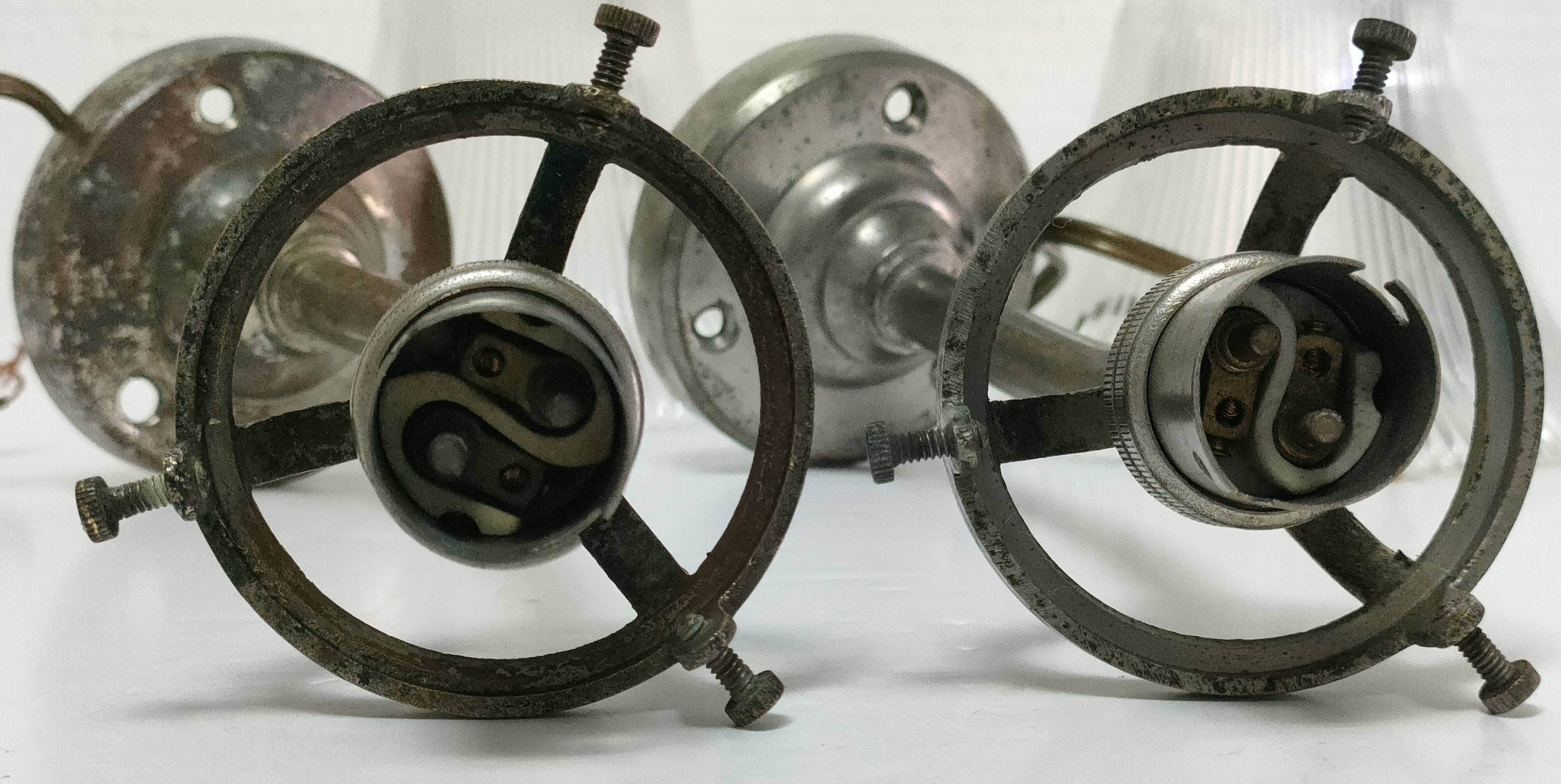 Pair of bronze and glass sconces  1900
