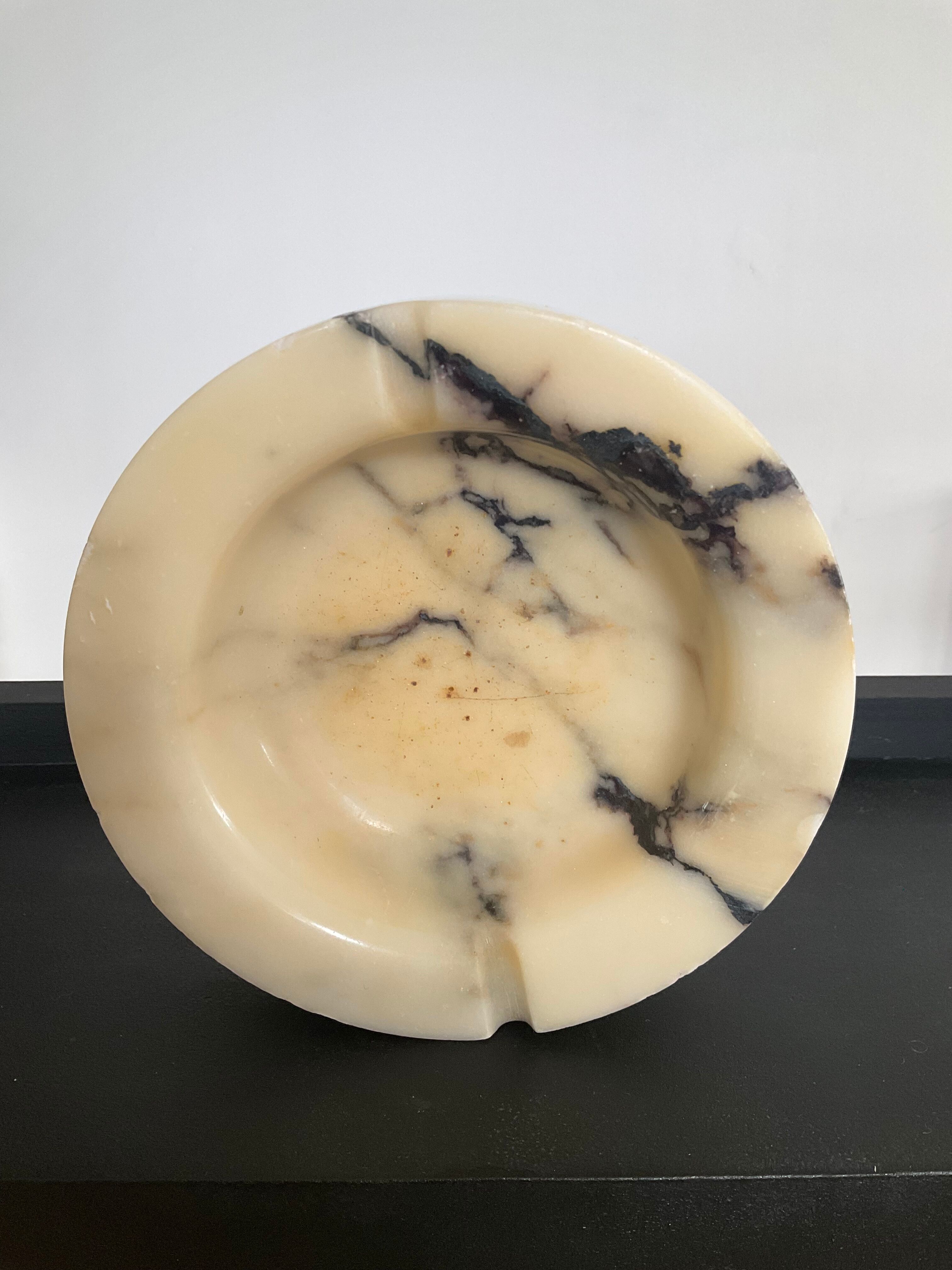 Ashtray empty vintage marble pocket 70s